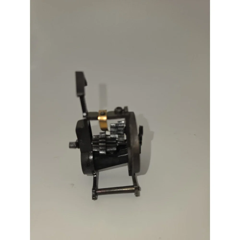 Vintage Metal Clock Pencil Sharpener Gears work! Clock Hands Turn 80's